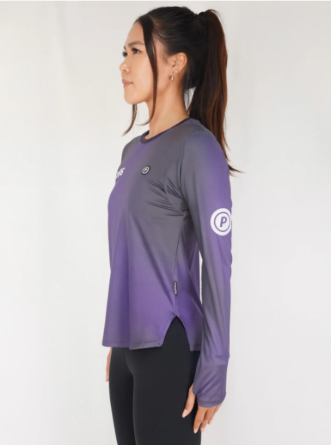 PURPOSE - Borealis - WOMEN Hypermesh™️ ELITE Running Long Sleeve T-Shirt Granite (Dark Navy Violet)