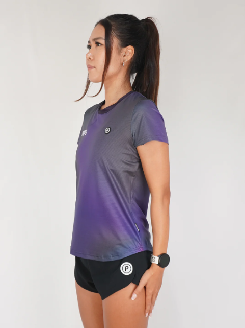 PURPOSE - Borealis - WOMEN Hypermesh™️ ELITE Running T-Shirt Granite (Dark Navy Violet)