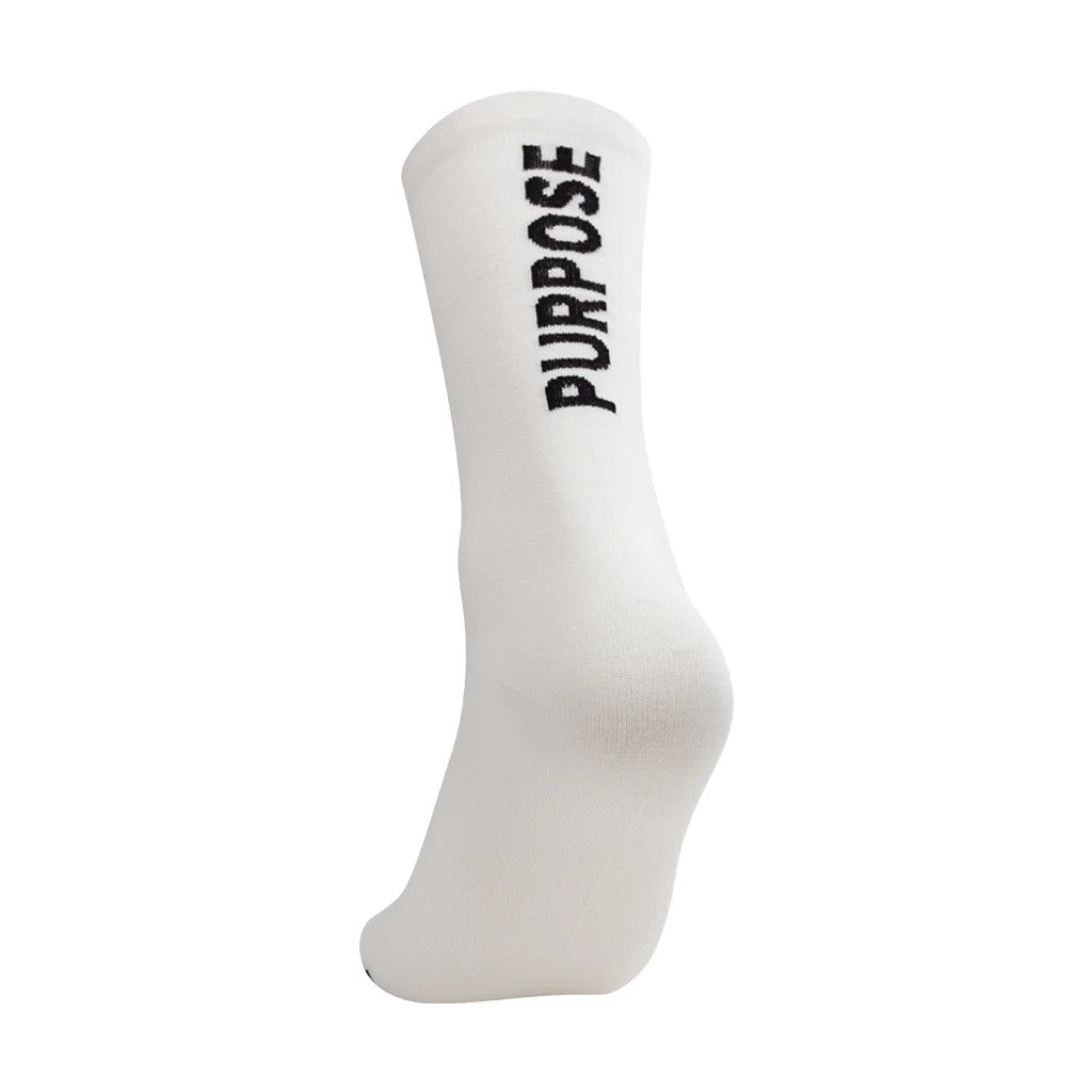 Purpose Wordmark - High Sports Socks - White