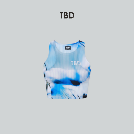 TBD x Ayu - Blue Bloom Crop Top
