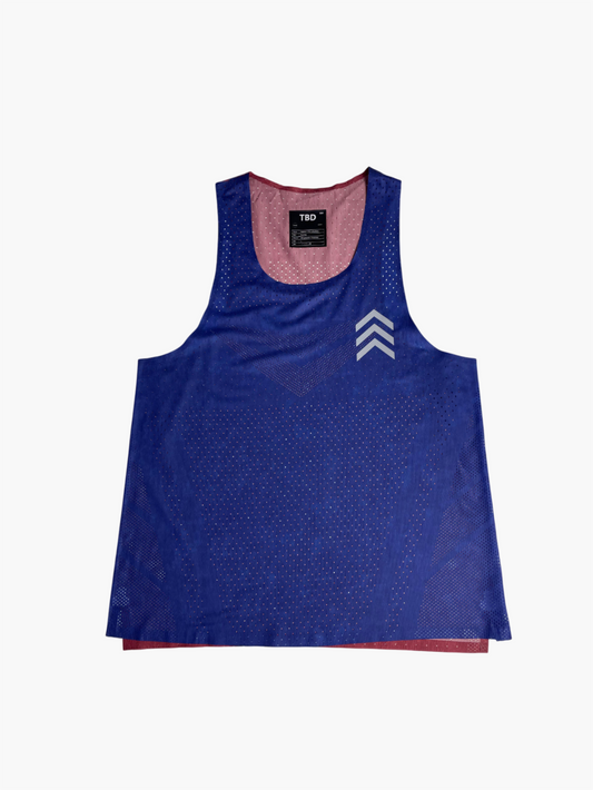 TBD Female Running Singlet - Red Blue