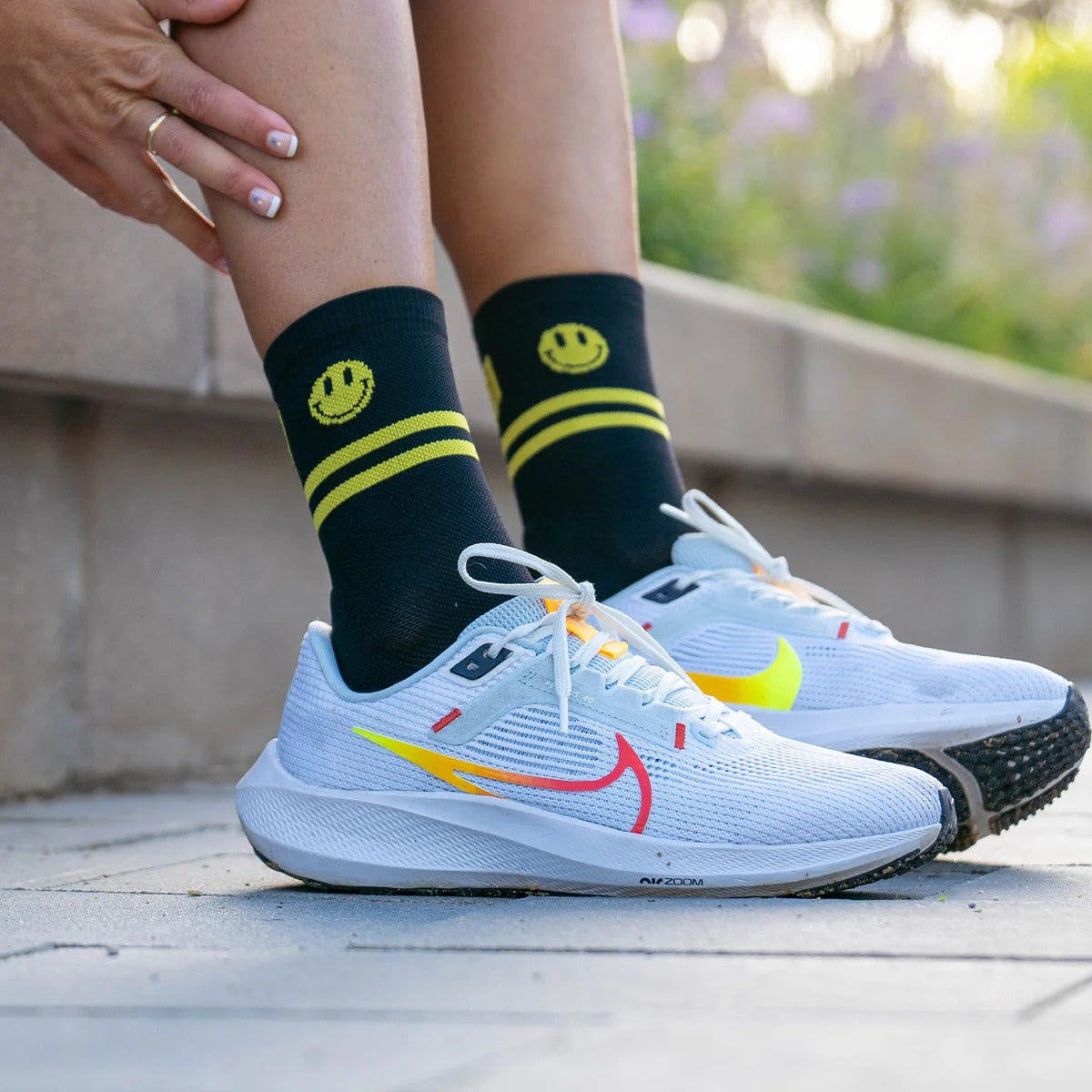SPORCKS - HAPPY RUN BLACK - RUN ULTRALIGHT SOCKS