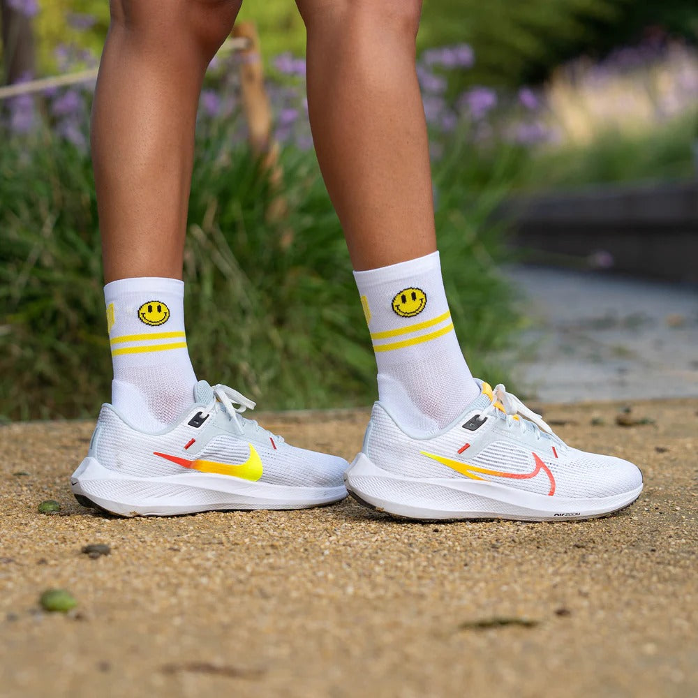 SPORCKS - HAPPY RUN WHITE - RUN ULTRALIGHT SOCKS