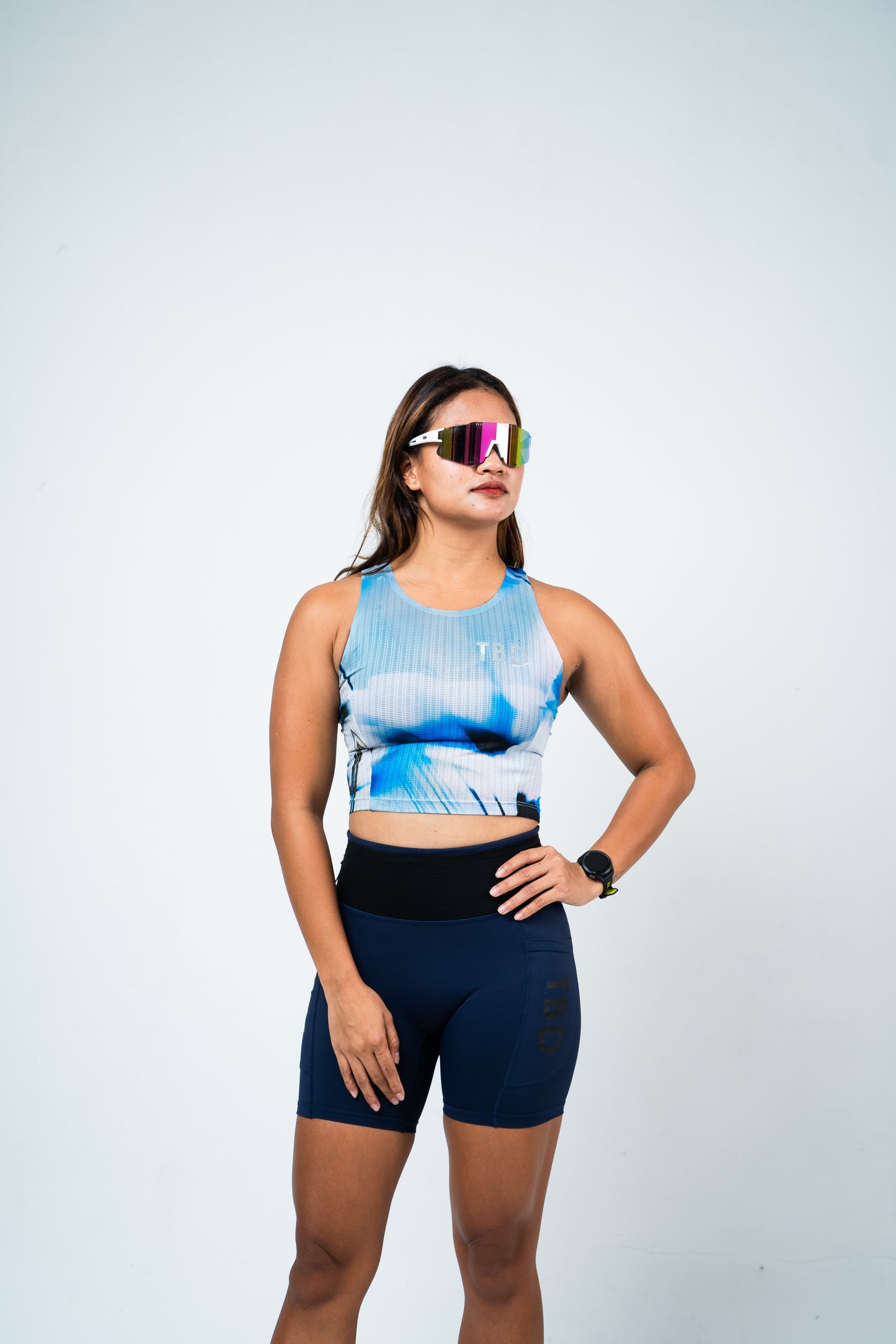 TBD x Ayu - Blue Bloom Crop Top
