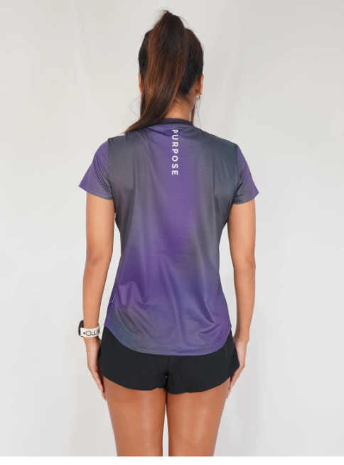 PURPOSE - Borealis - WOMEN Hypermesh™️ ELITE Running T-Shirt Granite (Dark Navy Violet)