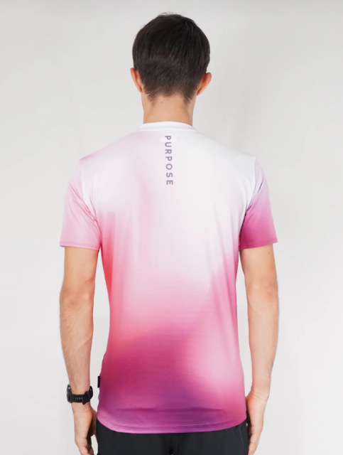 PURPOSE - Borealis - MEN Hypermesh™️ELITE Running T-Shirt Plum (Baby Pink)