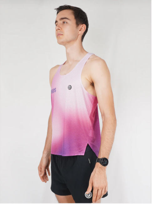 PURPOSE - Borealis - MEN Hypermesh™️ PRO+ Running Singlet Plum (Baby Pink)