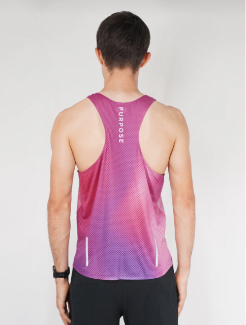 PURPOSE - Borealis - MEN Hypermesh™️ PRO+ Running Singlet Plum (Baby Pink)