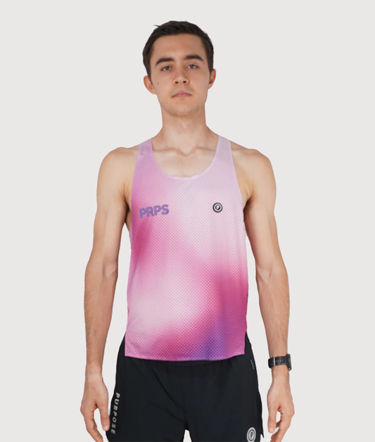 PURPOSE - Borealis - MEN Hypermesh™️ PRO+ Running Singlet Plum (Baby Pink)