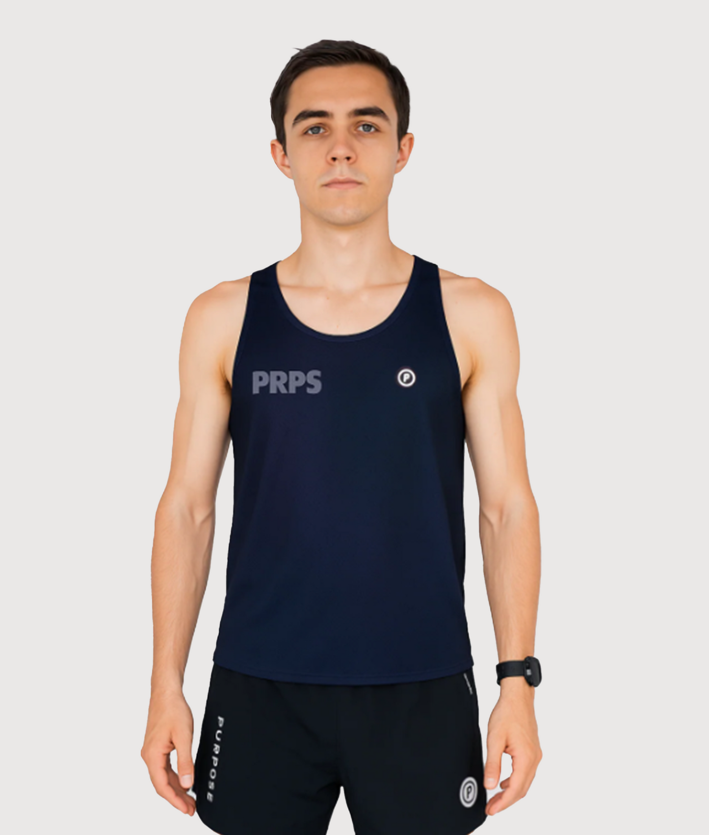 PURPOSE - Borealis - MEN Hypermesh™️ PRO+ Running Singlet Granite (Dark Navy Violet)