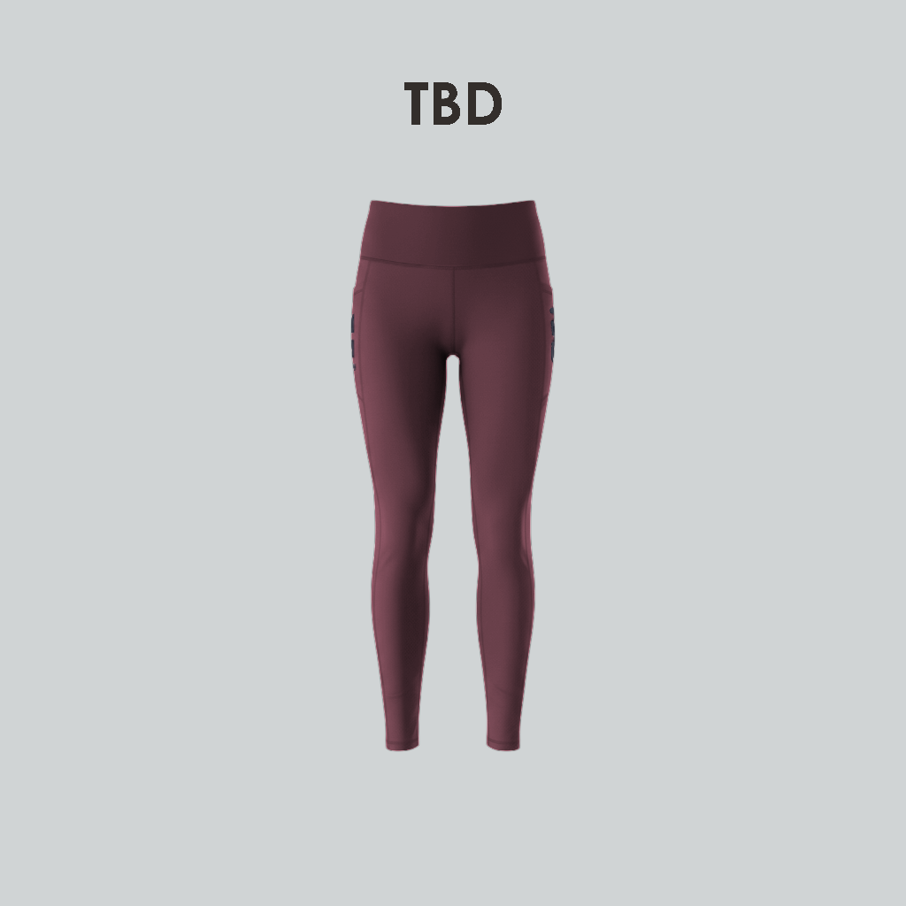 TBD Performance Long Tights Female - Burgundy