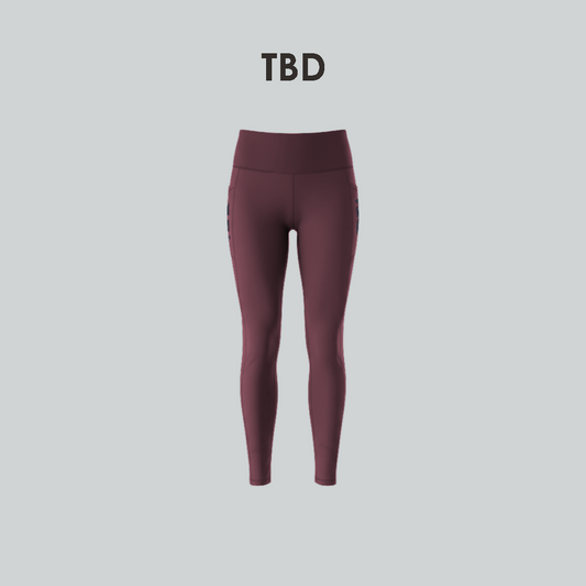TBD Performance Long Tights Female - Burgundy