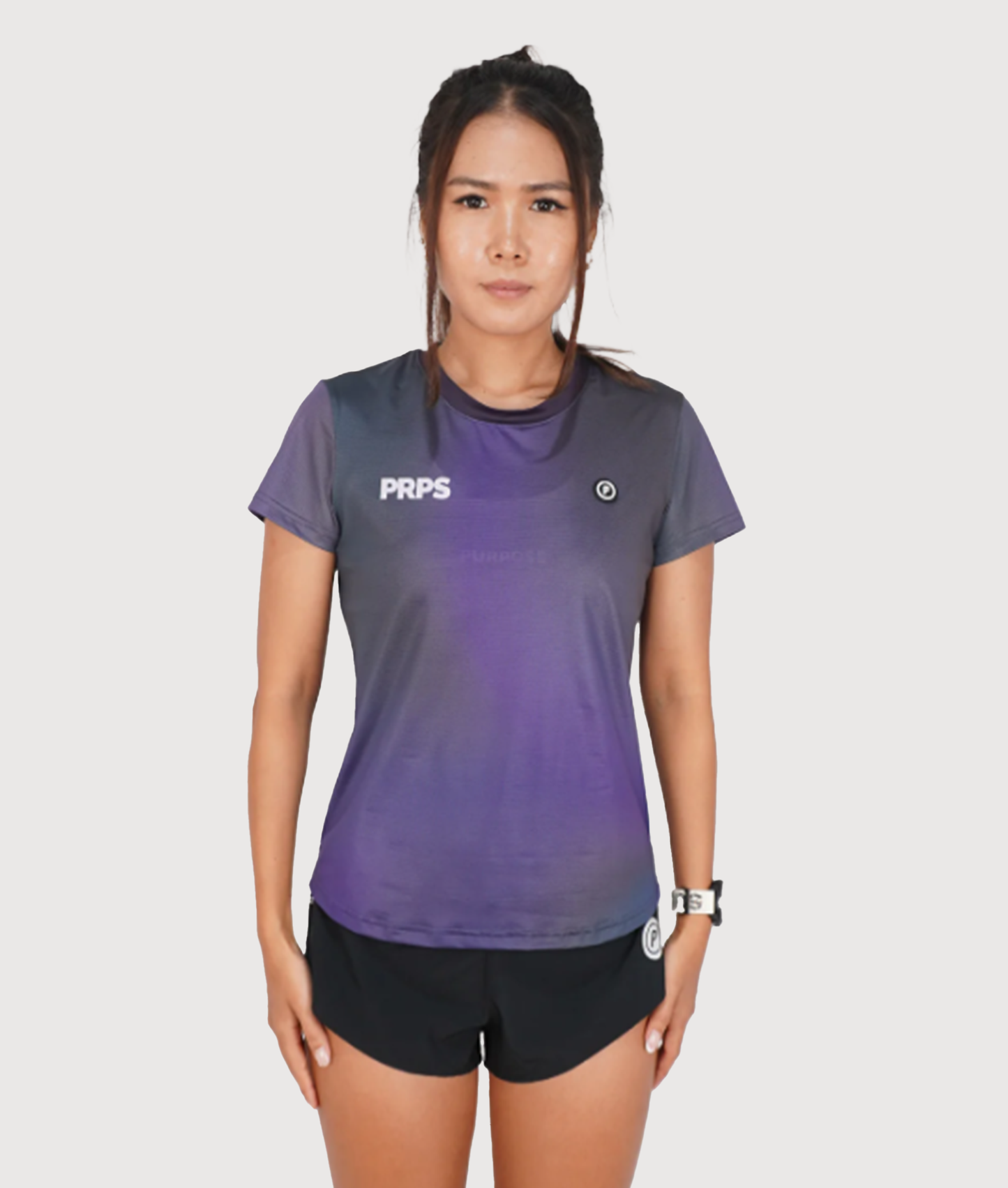 PURPOSE - Borealis - WOMEN Hypermesh™️ ELITE Running T-Shirt Granite (Dark Navy Violet)