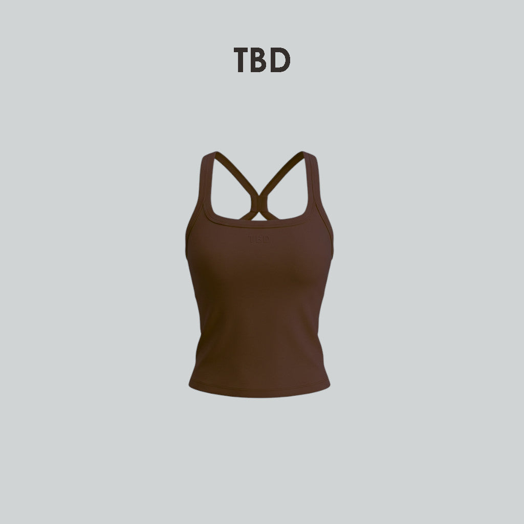 TBD Crop Bra Brown
