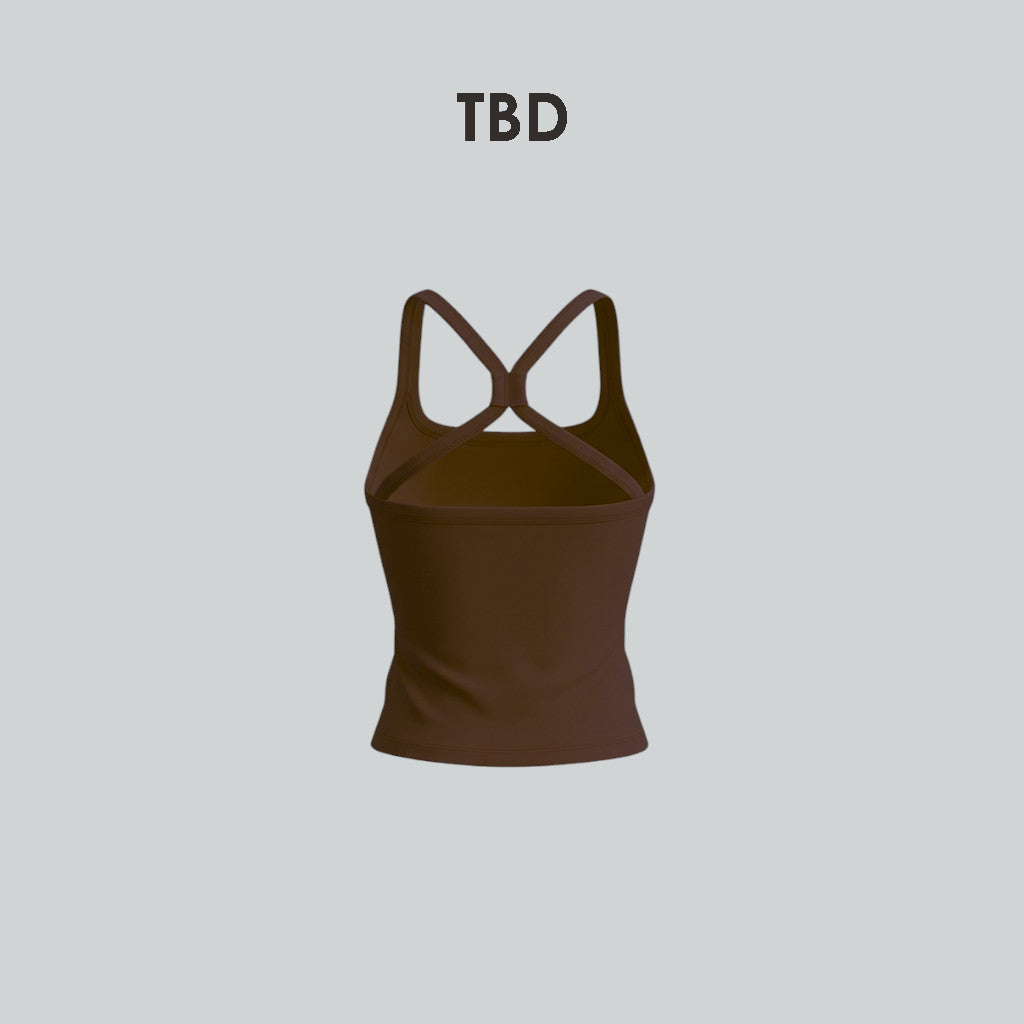 TBD Crop Bra Brown